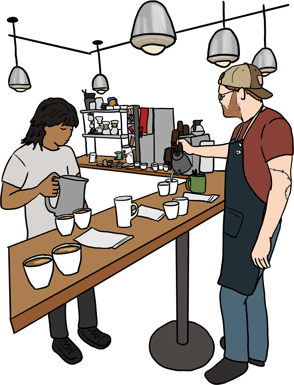 Java History - Andy and Maca in the Roastery Cupping Lab
