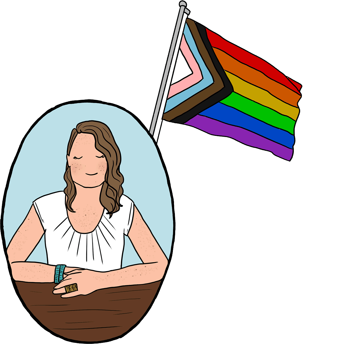 Java History - Joni with Progress Pride flag animation