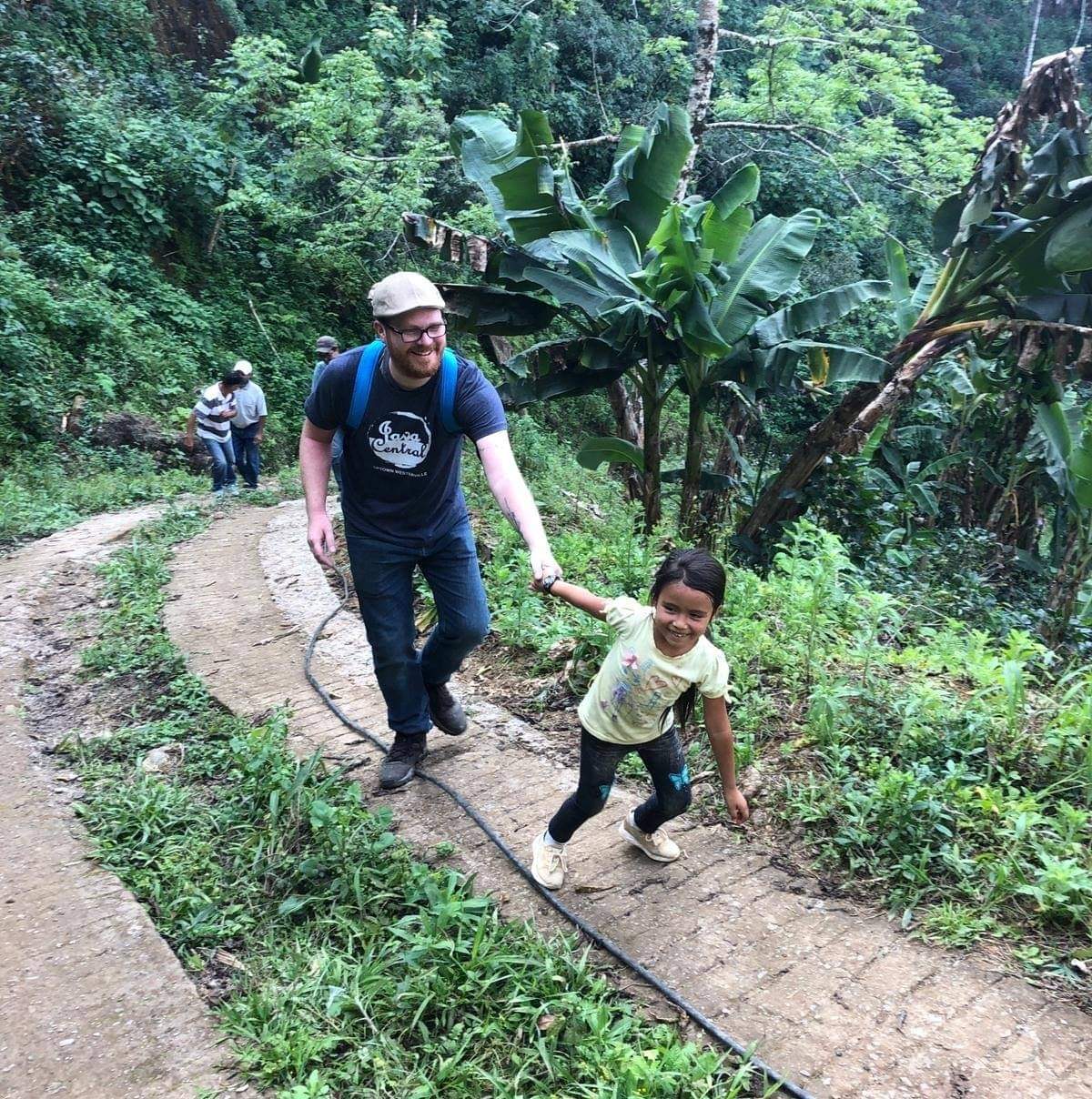 Andy at Origin with farmers' child